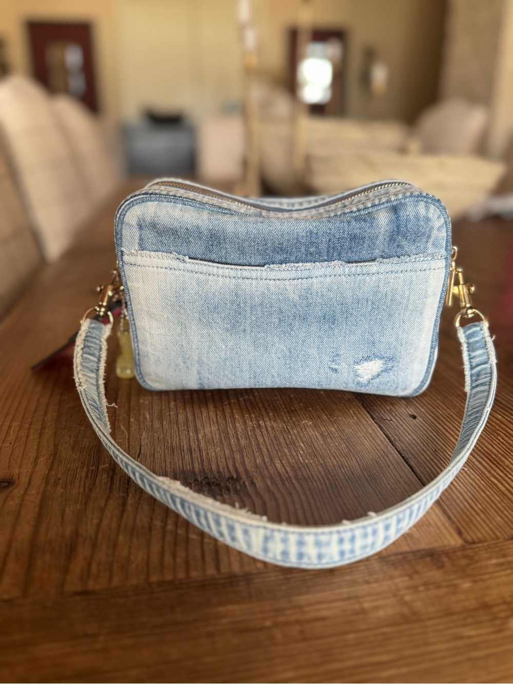 Coach Carey Crossbody Bag in Loved Denim Light Indigo CEK67 - Picture 3 of 14
